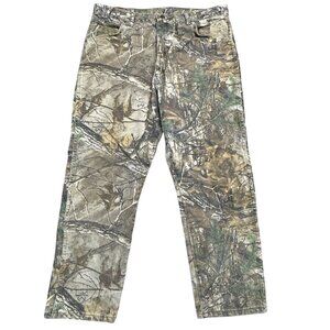 Wrangler Pro Gear Mens Size 40x30 Realtree Camo Pants Hunting Work Jeans Cotton